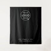 ビジネスイベント | ロゴ ブラック フォト バックドロップ タペストリー (正面)