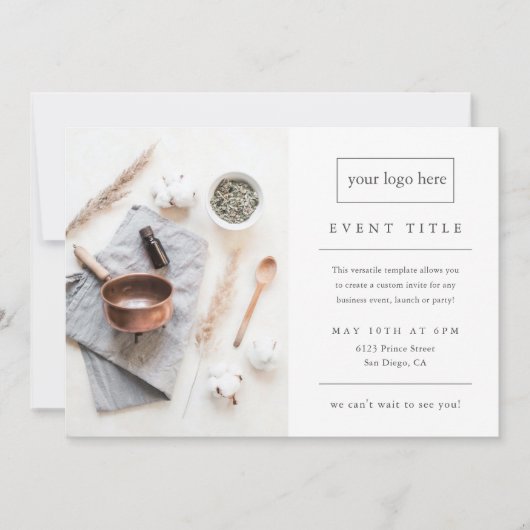 ビジネスイベント | 現代のプロフェッショナル写真 招待状 (正面)