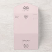 ビジネスイベント |赤面ピンクモダンのシンプル写真 オールインワン招待状 (外側)