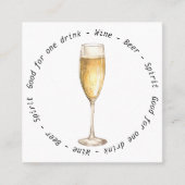 ビジネスイベントQRコードシャンパンドリンク券 スクエア名刺 (正面)