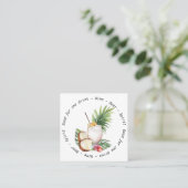 ビジネスイベントQRコード熱帯飲料バウチャー スクエア名刺 (スタンド正面)