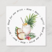 ビジネスイベントQRコード熱帯飲料バウチャー スクエア名刺 (正面)