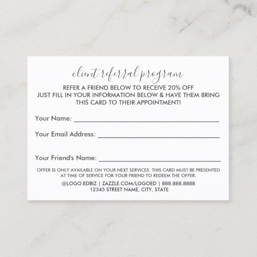 ビジネスイメージのロゴタイプの紹介 名刺 (裏面)