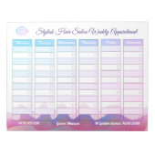 ビジネスウィークリーアポイントメントレインボーウェーブズメモ帳 ノートパッド (正面)