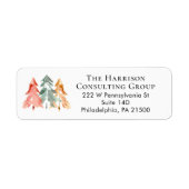 ビジネスウォーターカラークリスマス差出人住所 ラベル (正面)