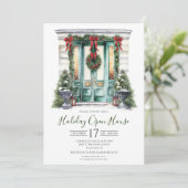 ビジネスウォーターカラーフロントドアホリデーオープンハウス 招待状 (スタンド正面)