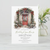 ビジネスウォーターカラーフロントドアホリデーオープンハウス 招待状 (スタンド正面)