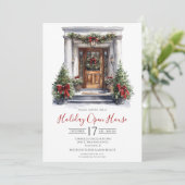 ビジネスウォーターカラーフロントドアホリデーオープンハウス 招待状 (スタンド正面)