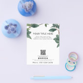 ビジネスウォーターカラーユーカリQRコード チラシ (シングル)