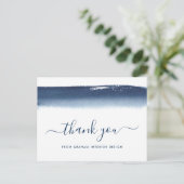 ビジネスウォーターカラーNavy Blueありがとう ポストカード (スタンド正面)