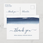 ビジネスウォーターカラーNavy Blueありがとう ポストカード (正面/裏面)