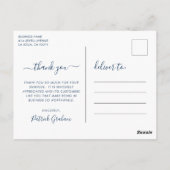 ビジネスウォーターカラーNavy Blueありがとう ポストカード (裏面)