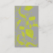 ビジネスウーマンキャラクターロゴライムグリーンフローラ 名刺 (裏面)