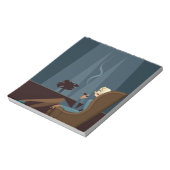 ビジネスウーマン喫煙葉巻 ノートパッド (回転)