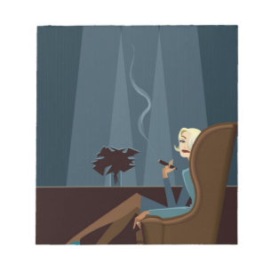 ビジネスウーマン喫煙葉巻 ノートパッド