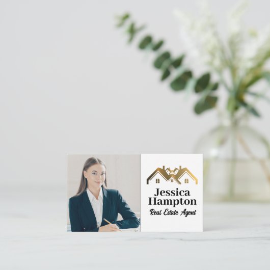 ビジネスウーマン座 |エステート実在ロゴ 名刺 (スタンド正面)