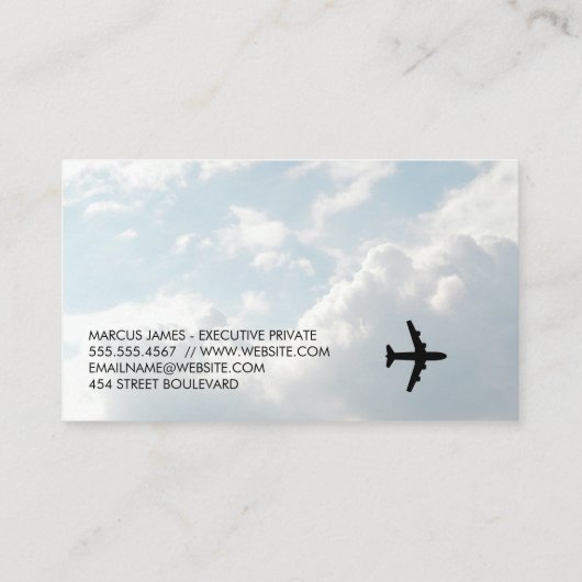 ビジネスウーマン旅行 |飛行機のロゴ 名刺 (裏面)