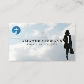 ビジネスウーマン旅行 |飛行機のロゴ 名刺 (正面)