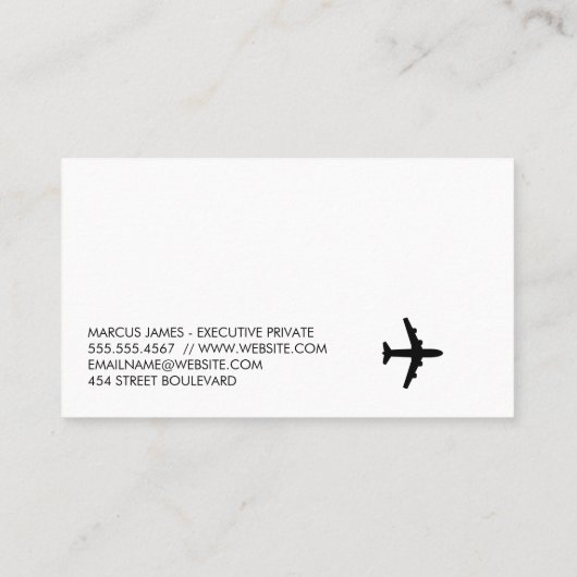 ビジネスウーマン旅行 | 飛行機 名刺 (裏面)