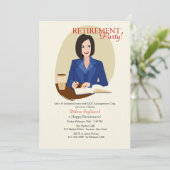 ビジネスウーマン退職パーティの招待状 招待状 (スタンド正面)