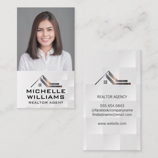 ビジネスウーマン |エステート実在ロゴ 名刺 (正面/裏面)