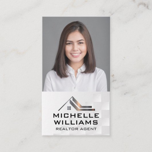 ビジネスウーマン |エステート実在ロゴ 名刺 (正面)