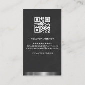 ビジネスウーマン |エステート実在ロゴ |金属トリム 名刺 (裏面)