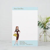 ビジネスウーマン 便箋 (スタンド正面)