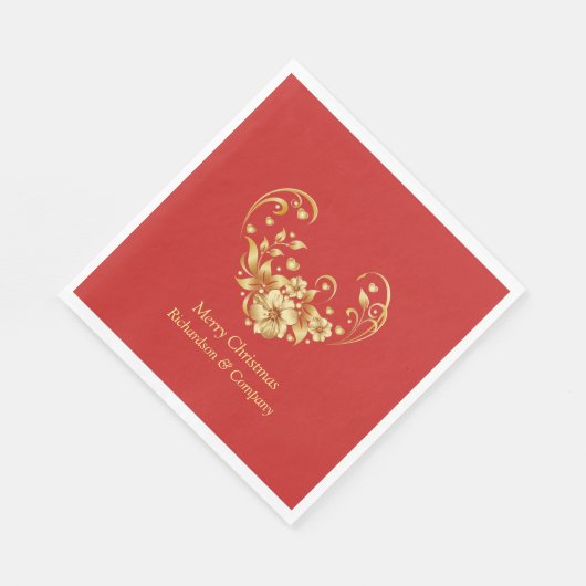 ビジネスエレガンス企業のクリスマスパーティー スタンダードランチョンナプキン (角)