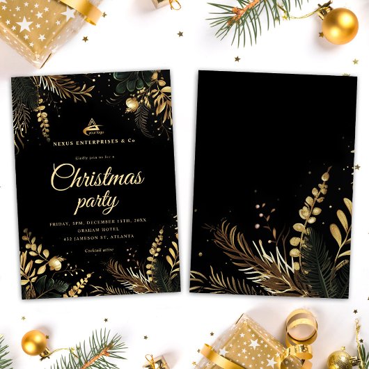 ビジネスエレガントのク企業のリスマスパーティー 招待状