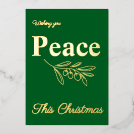 ビジネスエレガントの平和このクリスマス金ゴールド 箔シーズンカード