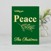 ビジネスエレガントの平和このクリスマス金ゴールド 箔シーズンカード (立ち正面)