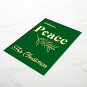 ビジネスエレガントの平和このクリスマス金ゴールド 箔シーズンカード (回転した状態)