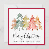 ビジネスエレガントの水の色メリークリスマス シーズンカード (正面)