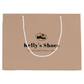 ビジネスエレガントカスタムロゴショッピング ラージペーパーバッグ (正面)