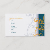 ビジネスエレガントカードはダークブルー 名刺 (裏面)