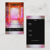 ビジネスエレガントカードアジアンシーンシルバーピンク 名刺 (正面/裏面)