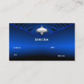 ビジネスエレガントカードアールデコブルーシルバープラーク 名刺 (裏面)