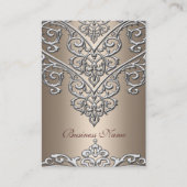 ビジネスエレガントカードメタルルックコーヒーオーバーレイ 名刺 (正面)