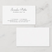 ビジネスエレガントカード手書き名前テンプレート 名刺 (正面/裏面)