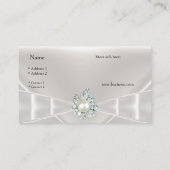 ビジネスエレガントカード白シルクボウ玉 名刺 (裏面)