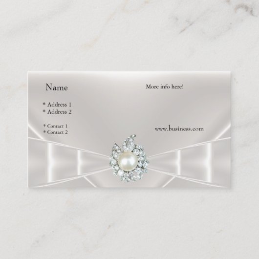 ビジネスエレガントカード白シルクボウ玉 名刺 (裏面)