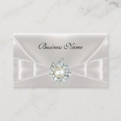 ビジネスエレガントカード白シルクボウ玉 名刺 (正面)