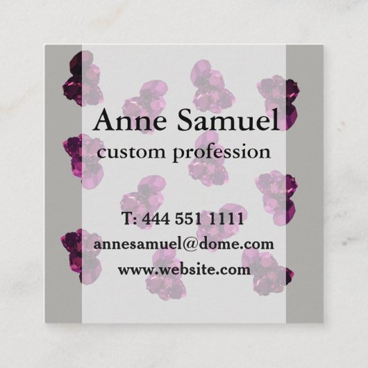 ビジネスエレガントカード石英 スクエア名刺 (裏面)