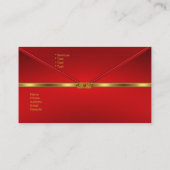 ビジネスエレガントカード赤金ゴールドトリム赤い宝石 名刺 (裏面)