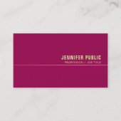 ビジネスエレガントカード金ゴールドトレンディーVivaマゼンタ 名刺 (正面)