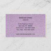 ビジネスエレガントカード、薄紫 名刺 (裏面)