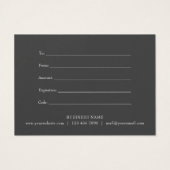 ビジネスエレガントギフト証明書スクリプト (裏面)