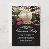 ビジネスエレガントクリスマスホリデーパーティー 招待状 (正面)