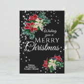 ビジネスエレガントクリスマスポインセチアフローラ シーズンカード (スタンド正面)